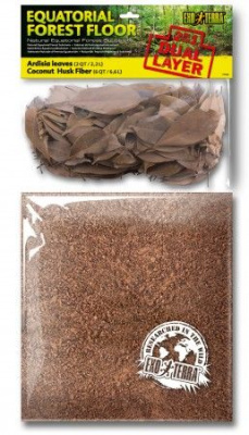 Грунт для террариума Equatorial Forest Floor 2 в 1 , 2.2 л + 6.6 л /листья ардизии + волокно шелухи